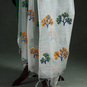 Original gond handpainted handloom chanderi silk dupatta 04