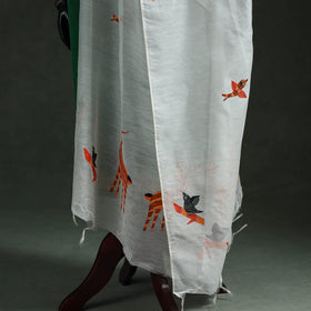 Original gond handpainted handloom chanderi silk dupatta 06