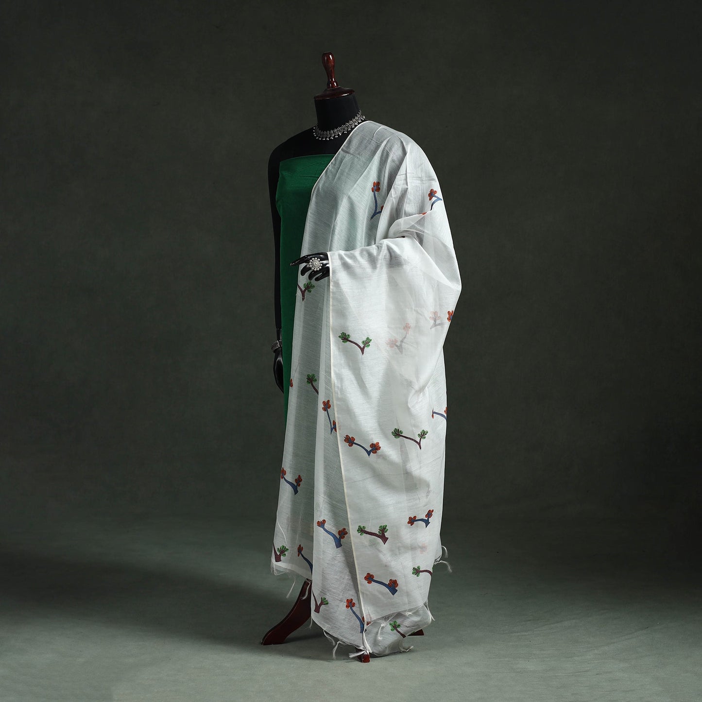 Original gond handpainted handloom chanderi silk dupatta 07