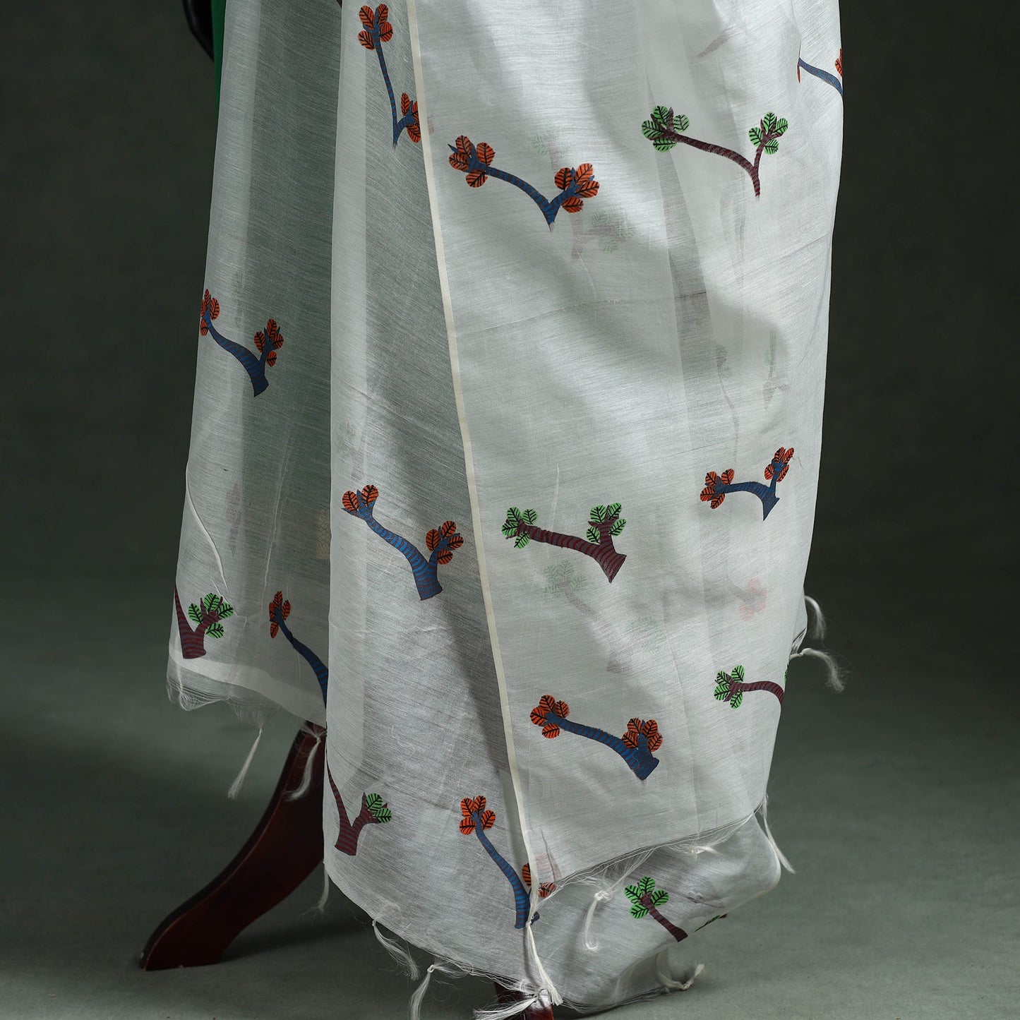 Original gond handpainted handloom chanderi silk dupatta 07