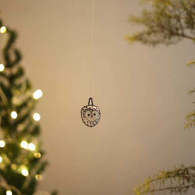 Shop Owl - Handmade Threadwork Stuffed Christmas Ornament