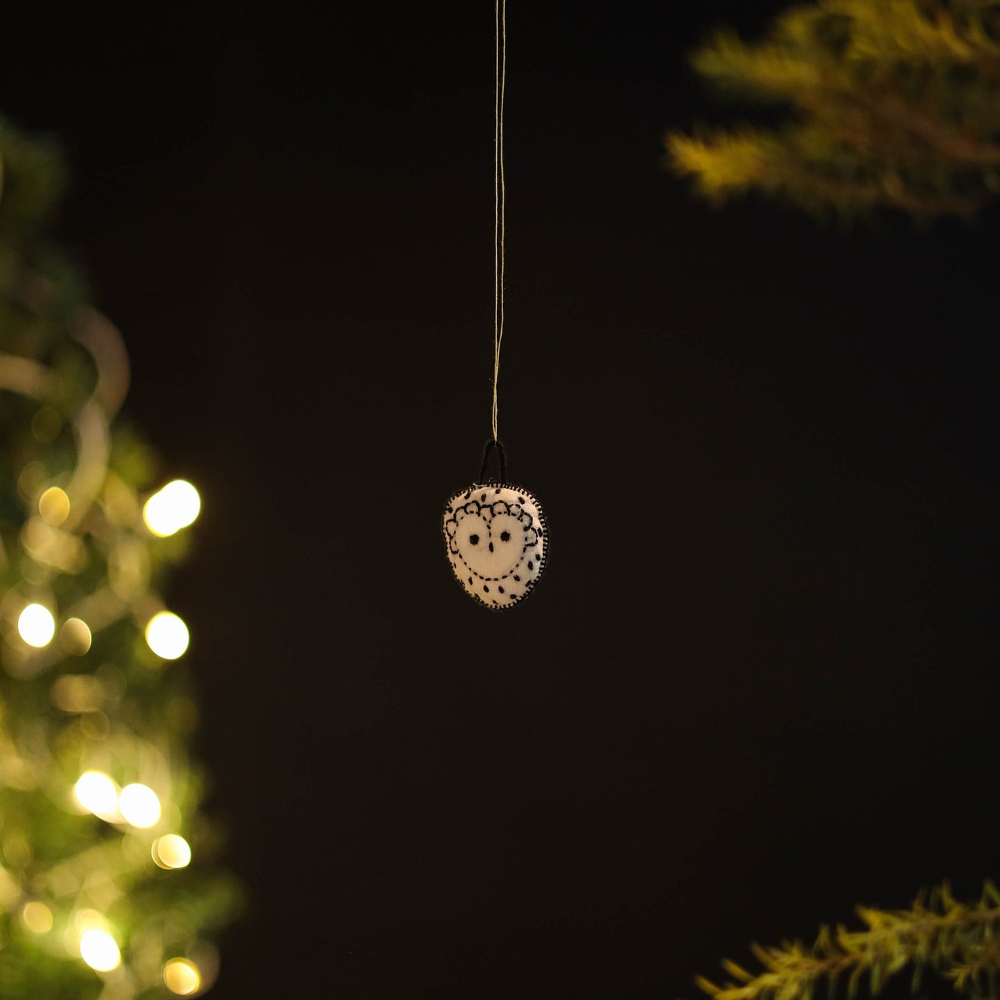 Shop Owl - Handmade Threadwork Stuffed Christmas Ornament