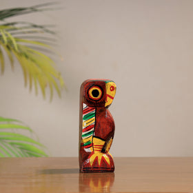 Owl - traditional burdwan wood craft handpainted sculpture