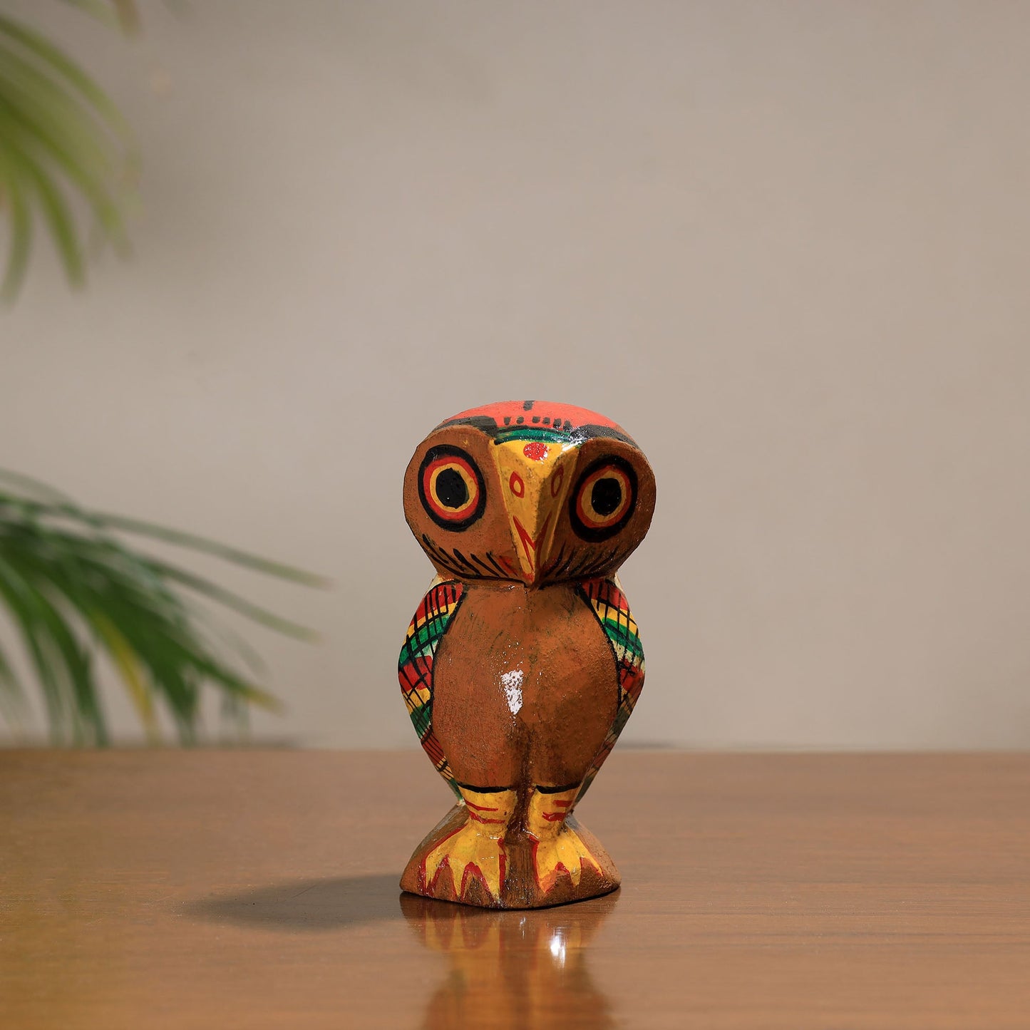 Buy Owl - Traditional Burdwan Wood Craft Handpainted Sculpture (Small) 10 Online at iTokri.com