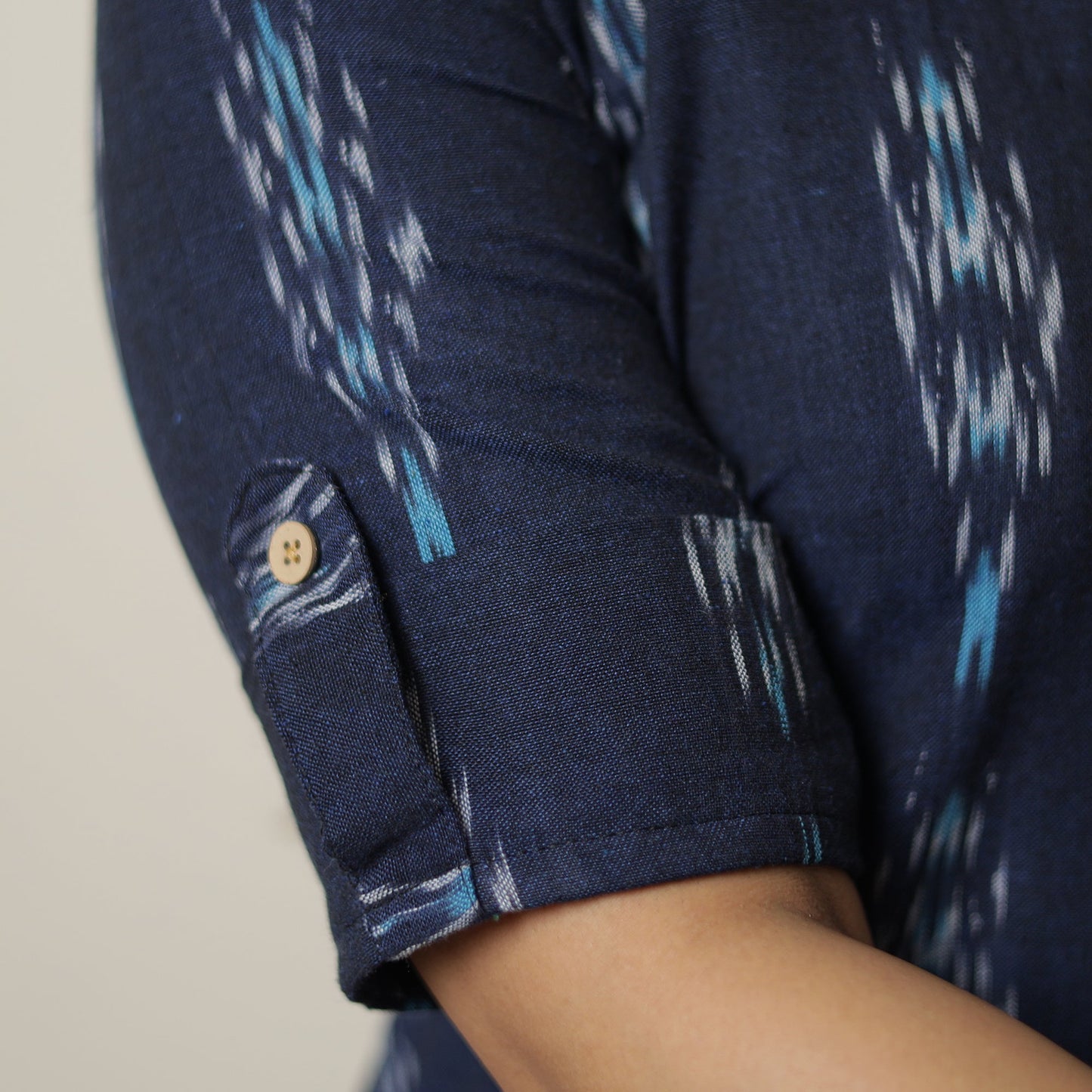 Buy Pochampally Ikat Weave Cotton Long Straight Kurta 04 Online at iTokri.com