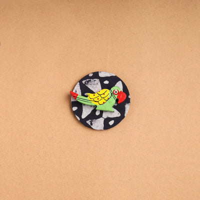  Parrot - Handmade Fabart Wooden Magnet 