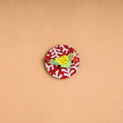  Parrot - Handmade Fabart Wooden Magnet 