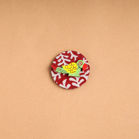 Parrot - Handmade Fabart Wooden Magnet 