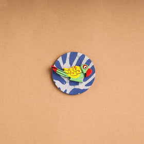  Parrot - Handmade Fabart Wooden Magnet 