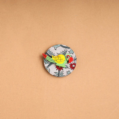  Parrot - Handmade Fabart Wooden Magnet 