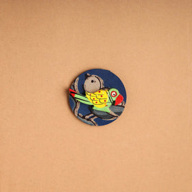  Parrot - Handmade Fabart Wooden Magnet 