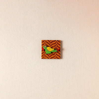  Parrot - Handmade Fabart Wooden Magnet 