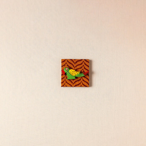  Parrot - Handmade Fabart Wooden Magnet 