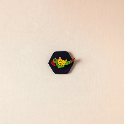  Parrot - Handmade Fabart Wooden Magnet 