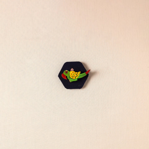  Parrot - Handmade Fabart Wooden Magnet 
