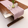 Pastel Pink Applique Cut Work Cotton Table Runner