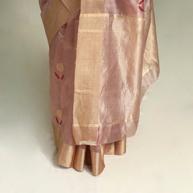 Buy Pastel Pink Handloom Zari Work Chanderi Silk Saree