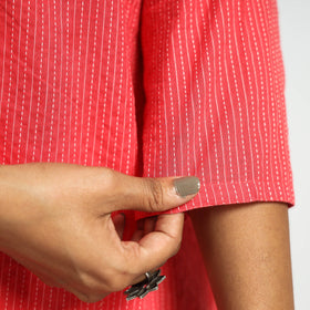  Plain Running Stitch Cotton Pintuck Long Kurta 