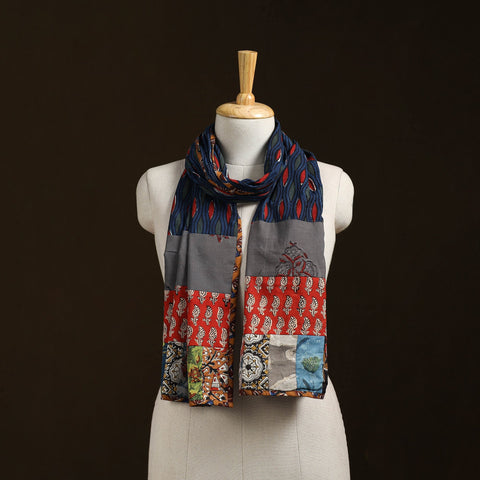 Patchwork cotton hand bagru stole 01 - handcrafted