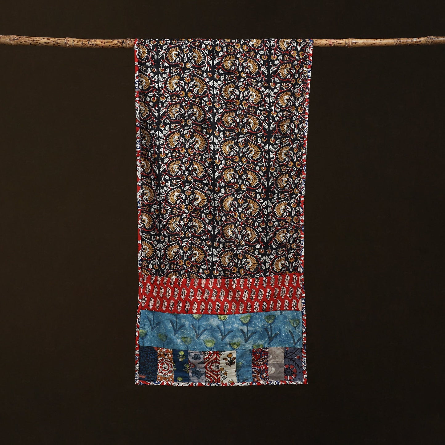 Patchwork cotton hand bagru stole 02 - handcrafted