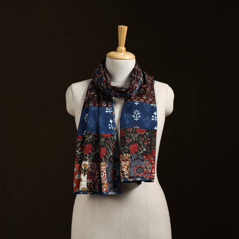 Patchwork cotton hand bagru stole 04 - handcrafted