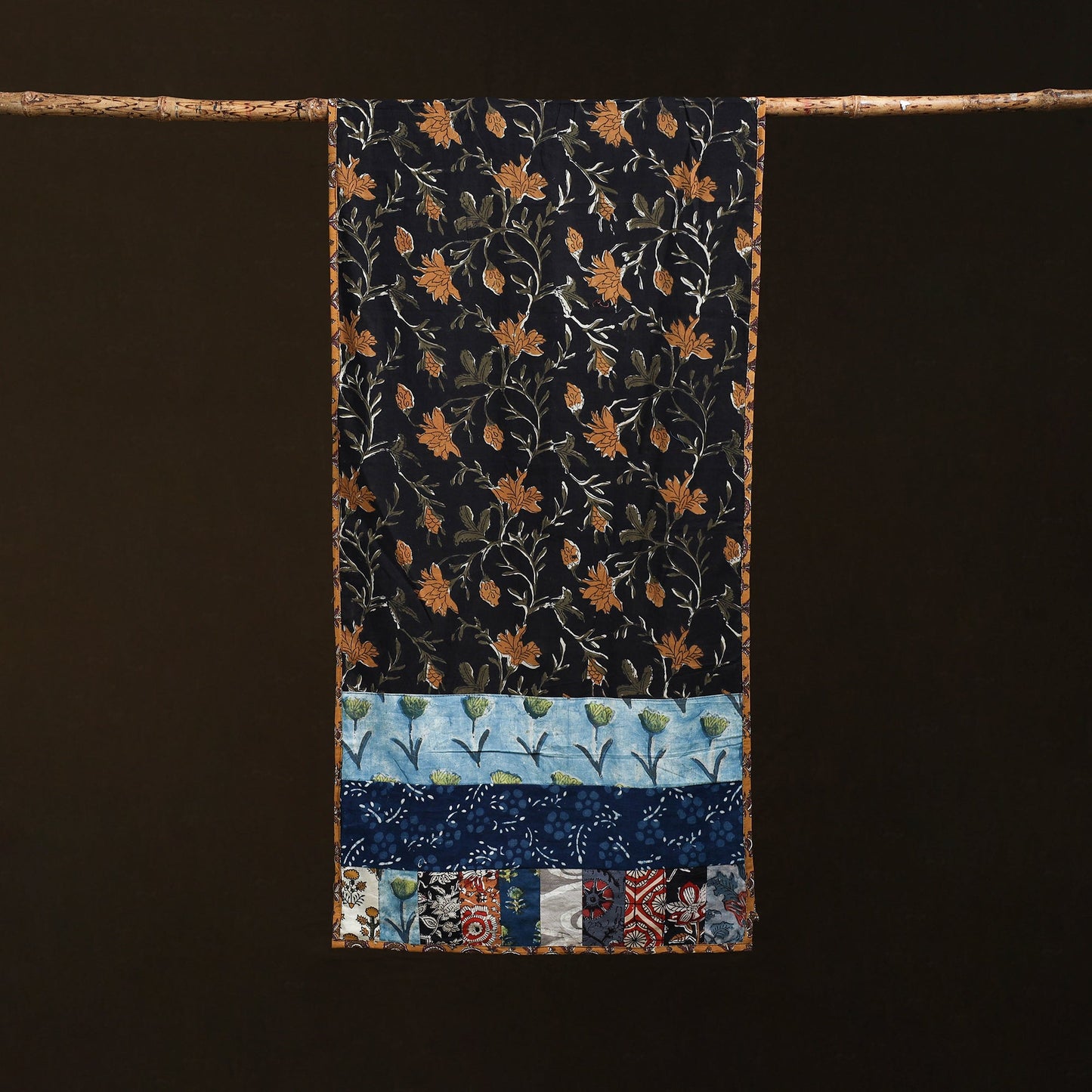 Patchwork cotton hand bagru stole 05 - handcrafted