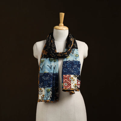 Patchwork cotton hand bagru stole 05 - handcrafted