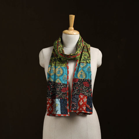 Patchwork cotton hand bagru stole 06 - handcrafted