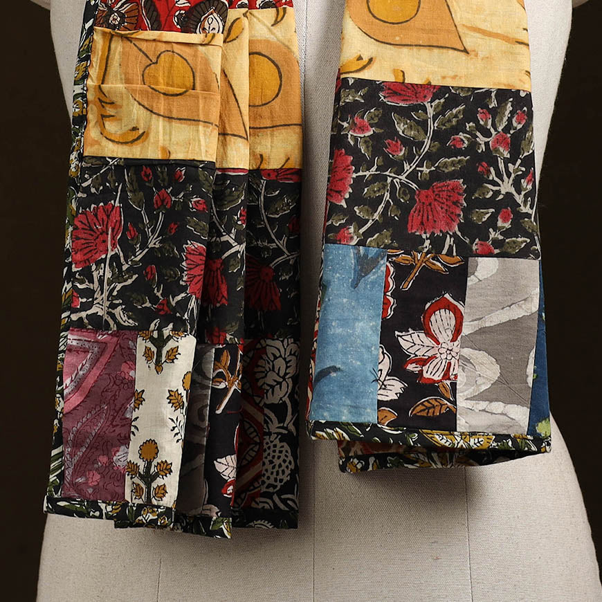 Patchwork cotton hand bagru stole 10 - handcrafted