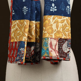 Patchwork cotton hand bagru stole 14 - handcrafted