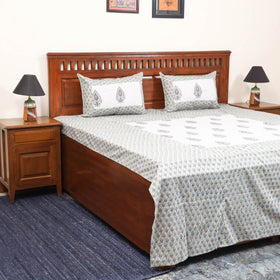 Patchwork hand double sanganeri bedsheet set (108 x 90 in)