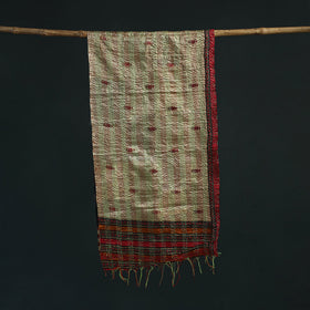 Patchwork reversible silk bengal hand kantha stitch stole