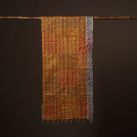 Patchwork reversible silk bengal hand kantha stitch stole