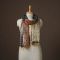 Patchwork reversible silk bengal hand kantha stitch stole