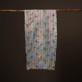 Patchwork reversible silk bengal hand kantha stitch stole