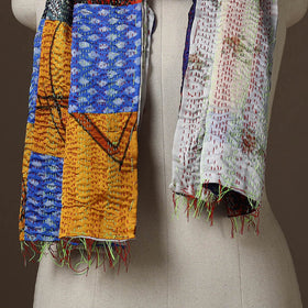 Patchwork reversible silk bengal hand kantha stitch stole