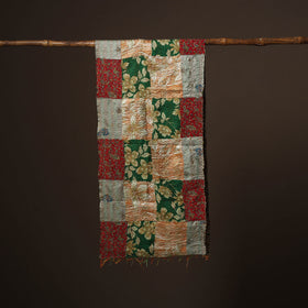 Patchwork reversible silk bengal hand kantha stitch stole