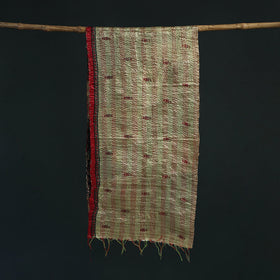 Patchwork reversible silk bengal hand kantha stitch stole