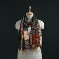 Patchwork reversible silk bengal hand kantha stitch stole