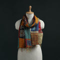 Patchwork reversible silk bengal hand kantha stitch stole