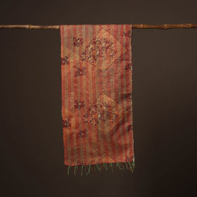 Patchwork reversible silk bengal hand kantha stitch stole