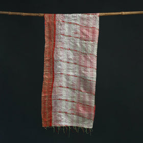 Patchwork reversible silk bengal hand kantha stitch stole