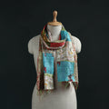 Patchwork reversible silk bengal hand kantha stitch stole