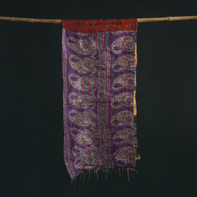 Patchwork reversible silk bengal hand kantha stitch stole