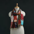 Patchwork reversible silk bengal hand kantha stitch stole