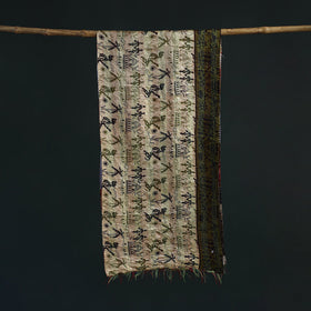 Patchwork reversible silk bengal hand kantha stitch stole
