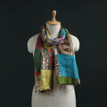 Patchwork reversible silk bengal hand kantha stitch stole