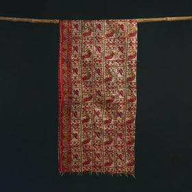 Patchwork reversible silk bengal hand kantha stitch stole