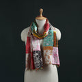 Patchwork reversible silk bengal hand kantha stitch stole