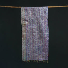 Patchwork reversible silk bengal hand kantha stitch stole